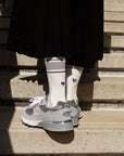 Women's Mismatched Vintage Stripe Socks - Black, Gray, & White
