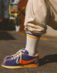 Men's Vintage Stripe Socks - Purple, Yellow, & White