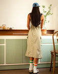 Women's Mismatched Vintage Stripe Socks - Green, Orange, & White