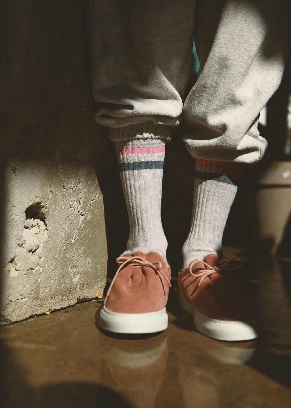 Women&#39;s Vintage Stripe Socks - Pink, Gray, &amp; Gray