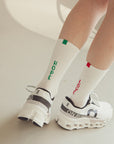 Men's "LOVE/HOPE" Athletic Socks - White