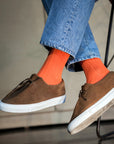 Men's Ribbed Socks - Orange Popsicle