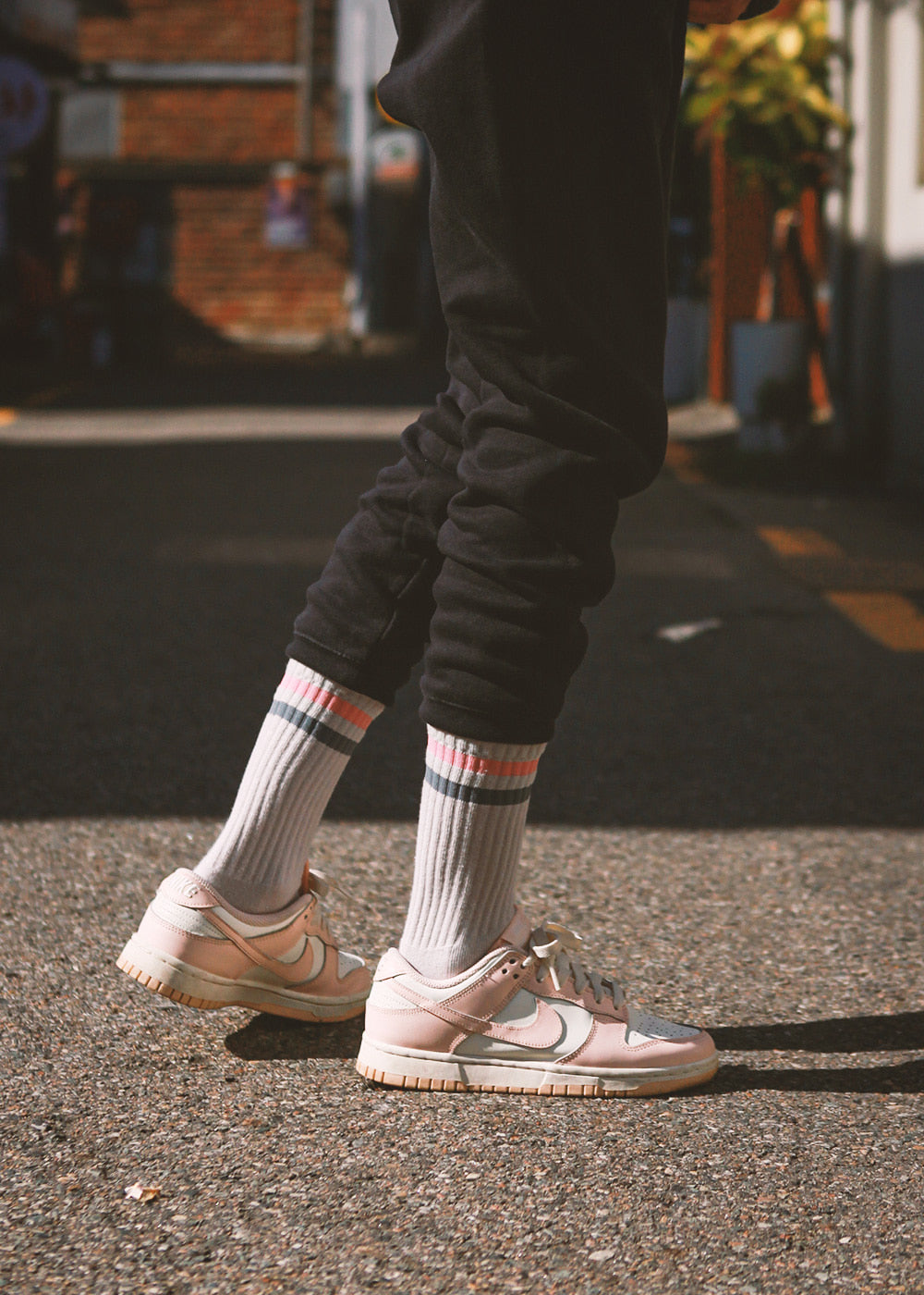 Women&#39;s Vintage Stripe Socks - Pink, Gray, &amp; Gray