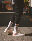 Women's Vintage Stripe Socks - Pink, Gray, & Gray