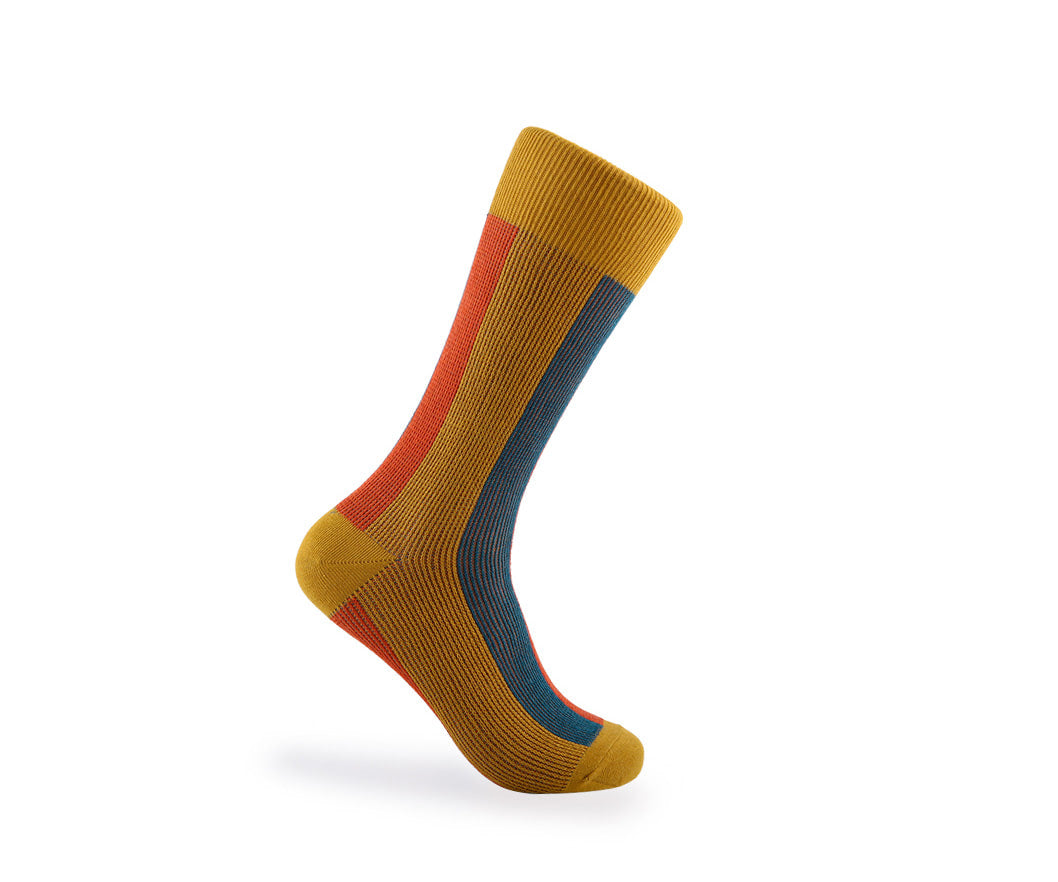 Men&#39;s BLanCHE Socks - Mustard, Orange, &amp; Green