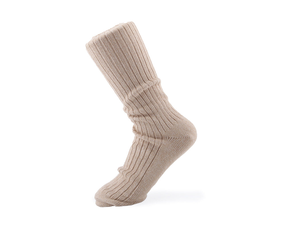 Ribbed Melange Socks - Sand Dollar (Ivory &amp; Beige)