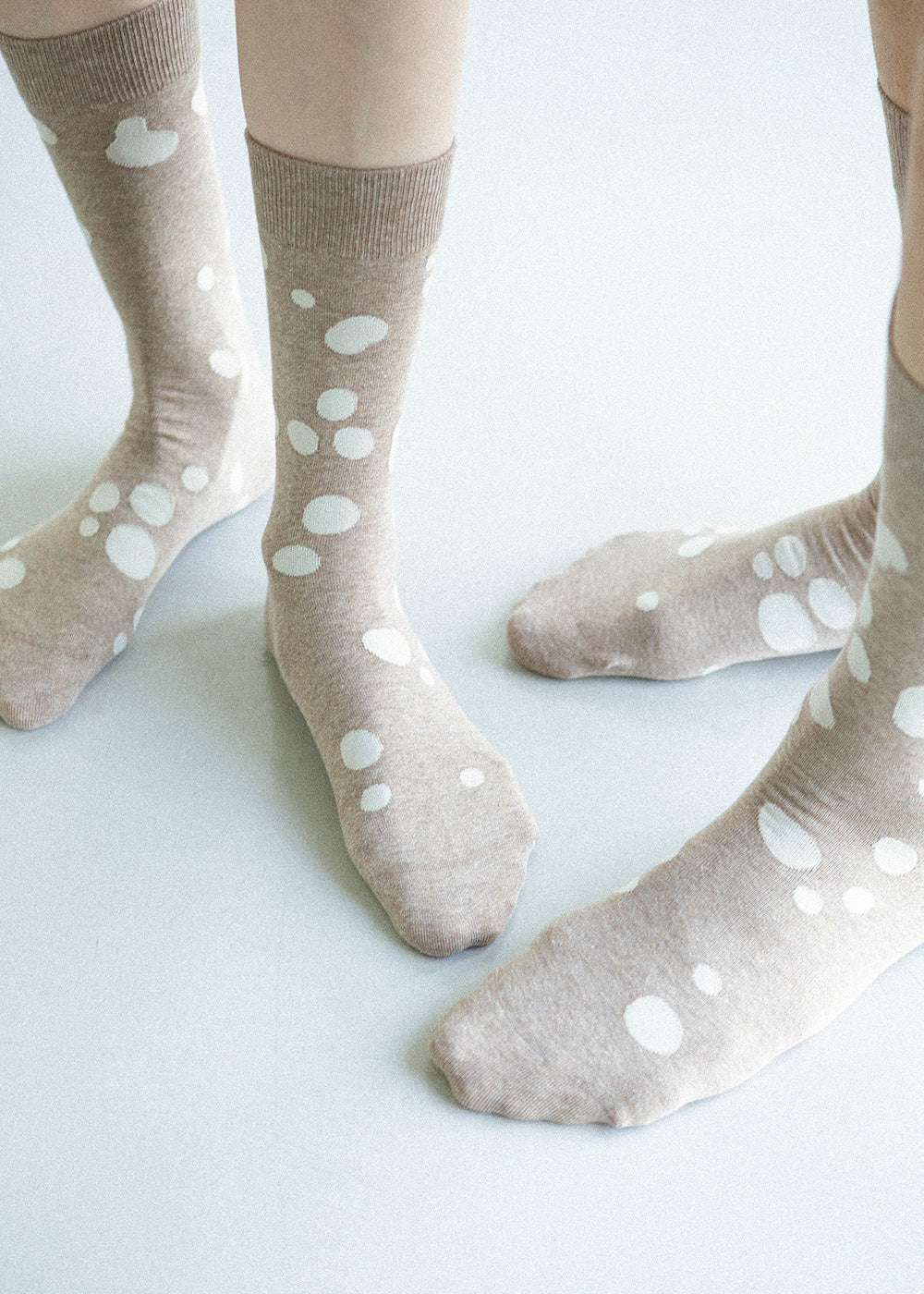 Men&#39;s Dalmatian Pattern Socks - Beige &amp; Ivory