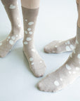 Men's Dalmatian Pattern Socks - Beige & Ivory