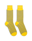 Men's Stripe Pattern Socks - Gray & Yellow