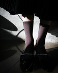 Women's Two-Tone Ribbed Socks - Gray & Pink