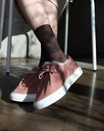 Women's Two-Tone Ribbed Socks - Gray & Pink