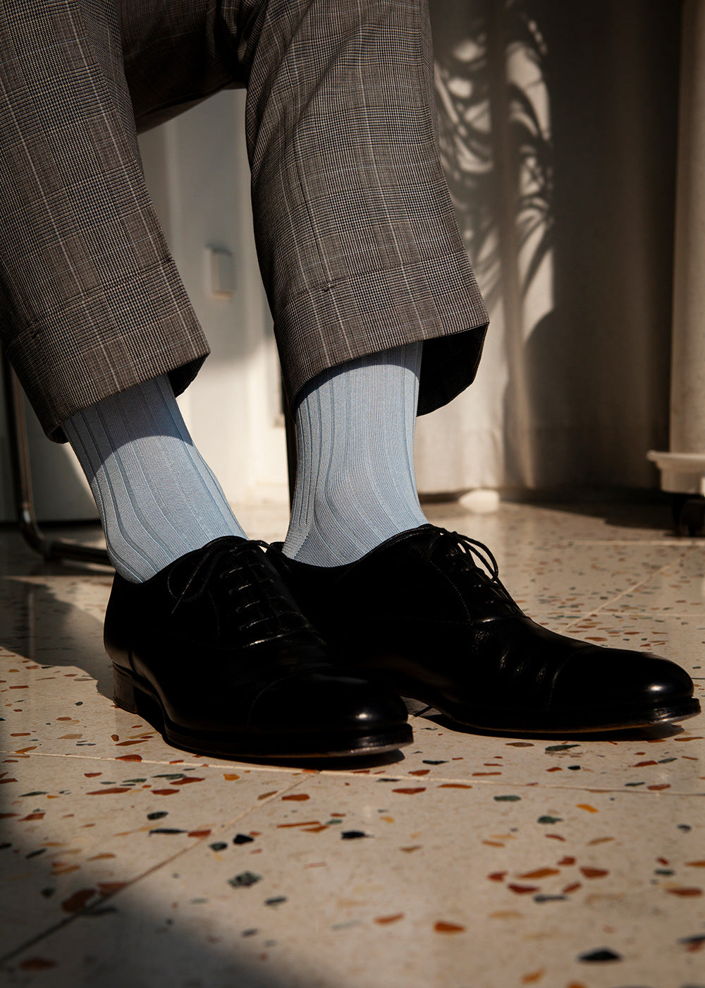 Men&#39;s Ribbed Socks - Cashmere Blue