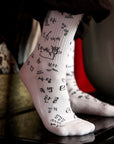 Women's Athletic Doodle Socks - White