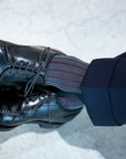 Men's Two-Tone Ribbed Socks - Gray & Burgundy