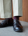 Men's Two-Tone Ribbed Socks - Brown & Pink