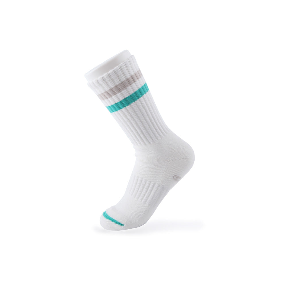 Men&#39;s Vintage Stripe Socks - Silver, Mint, &amp; White