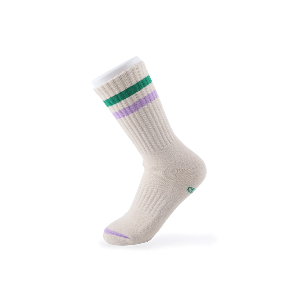 Men&#39;s Vintage Stripe Socks - Green, Purple, &amp; Cream