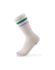 Women's Vintage Stripe Socks - Green, Purple, & Cream