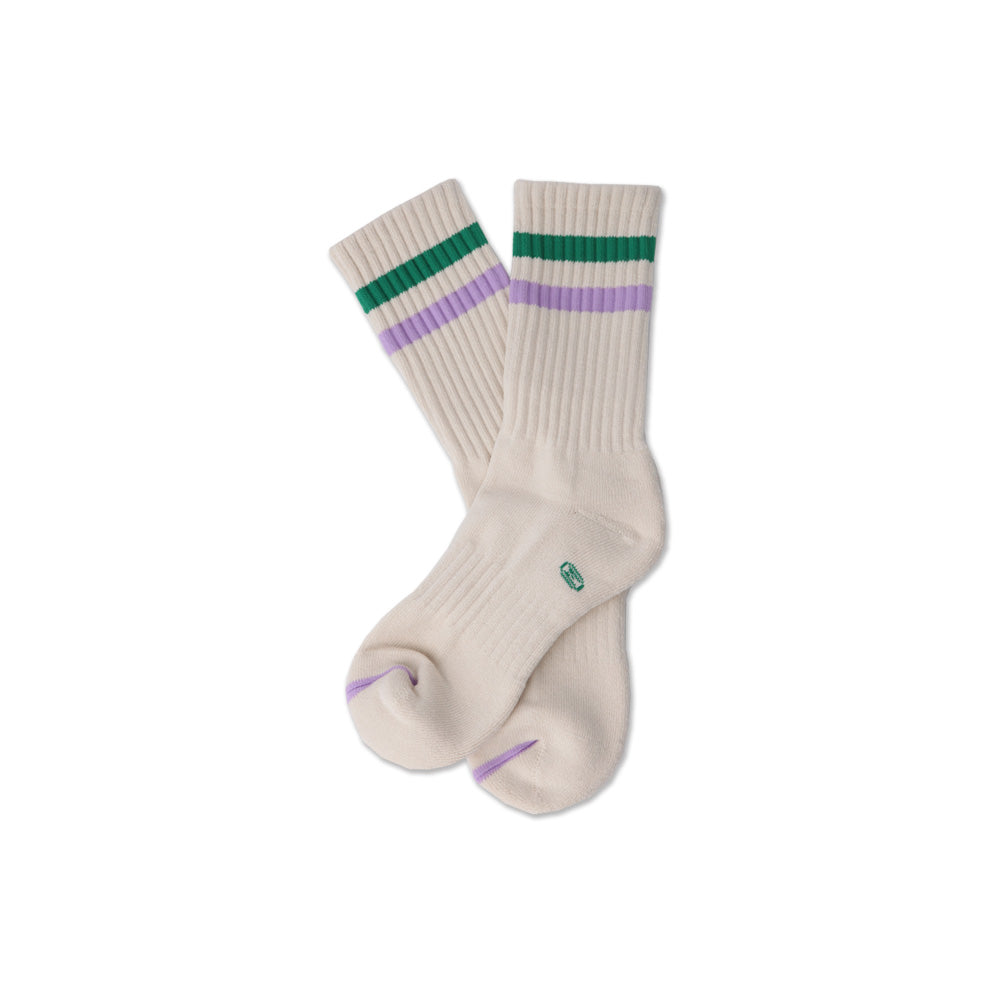 Men&#39;s Vintage Stripe Socks - Green, Purple, &amp; Cream