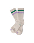 Women's Vintage Stripe Socks - Green, Purple, & Cream