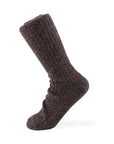 Ribbed Melange Socks - Chestnut (Dark Brown)