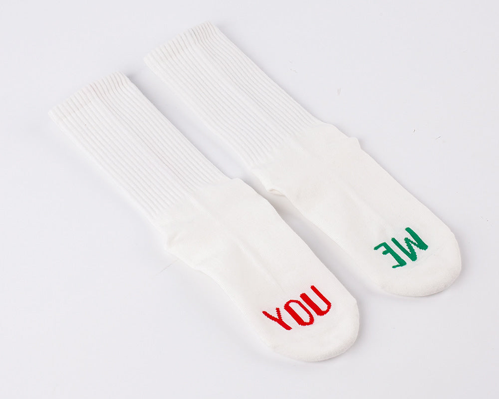 Men&#39;s &quot;LOVE/HOPE&quot; Athletic Socks - White