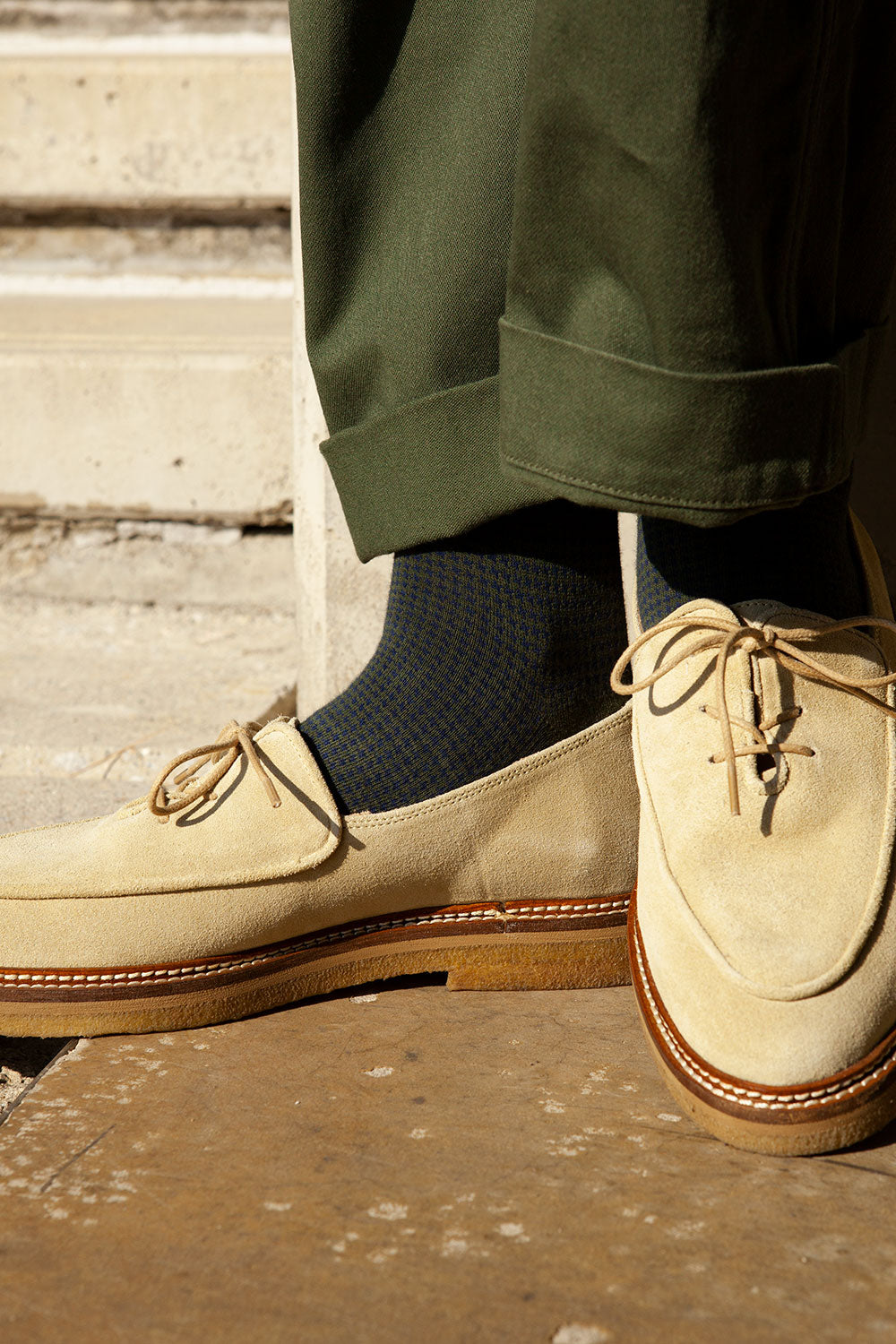 Men&#39;s Houndstooth Socks - Green &amp; Navy