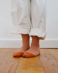 Women's Houndstooth Socks - Orange & Ivory