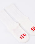 Men's "LOVE" Athletic Socks - White