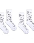 [Valentine's Day Gift Set] Athletic Doodle Socks - White