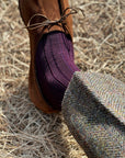 Men's Herringbone Socks - Burgundy & Navy