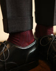 Men's Herringbone Socks - Burgundy & Navy