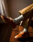 Men's Herringbone Socks - Ivory & Green