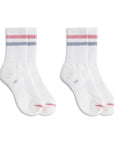 [Valentine's Day Gift Set] Vintage Stripe Socks - Pink, Gray, & White