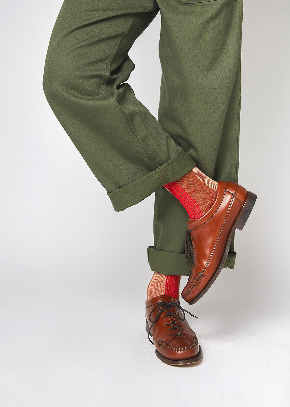 Men&#39;s BLanCHE Socks - Red, Brown, &amp; Tan
