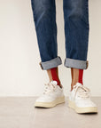 Women's BLanCHE Socks - Red, Brown, & Tan
