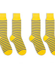 [Valentine's Day Gift Set] Stripe Pattern Socks - Gray & Yellow