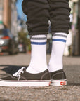 Men's Vintage Stripe Socks - Gray, Navy, & White