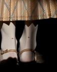 Women's Solid Love Heart Socks - Beige