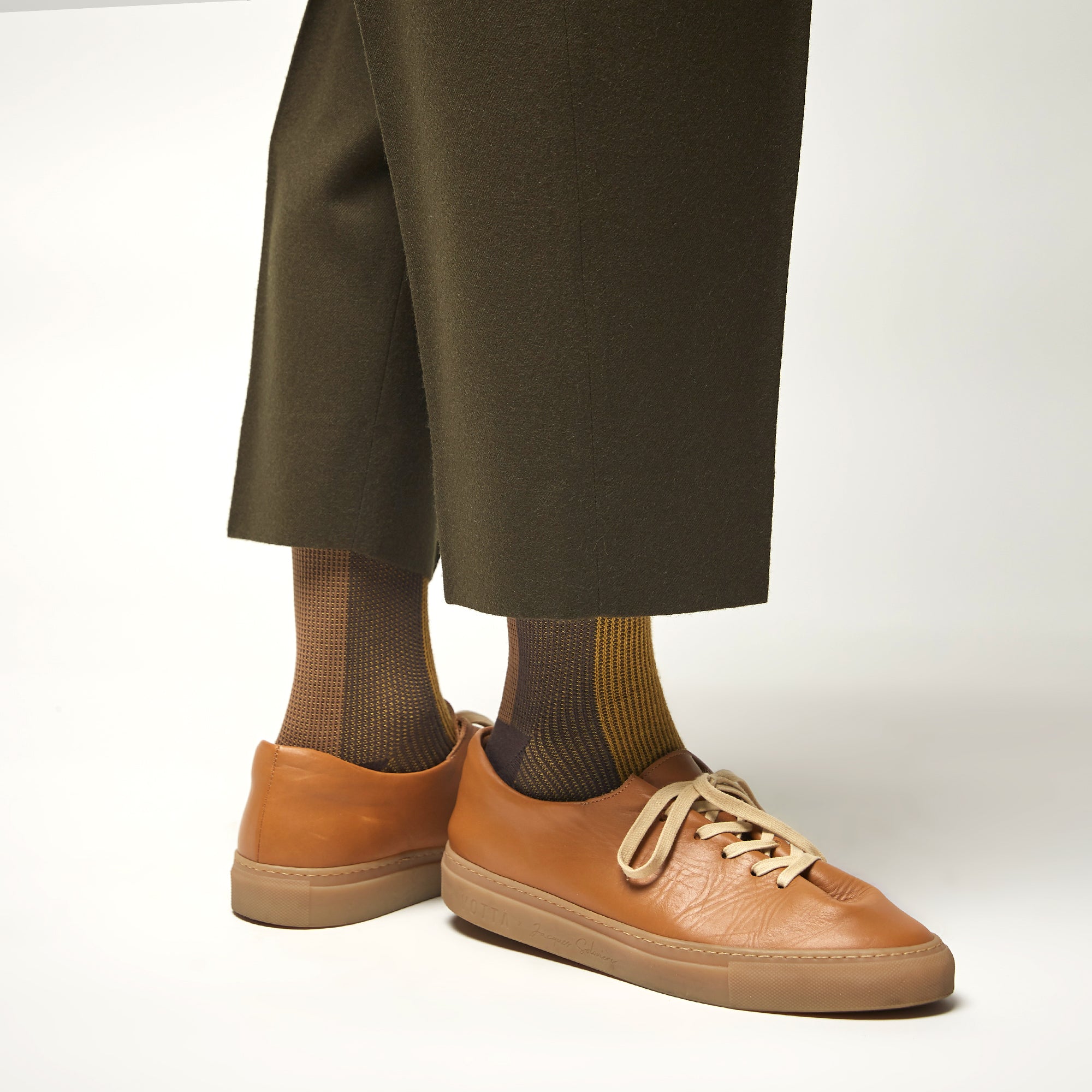 Men&#39;s BLanCHE Socks - Brown &amp; Yellow
