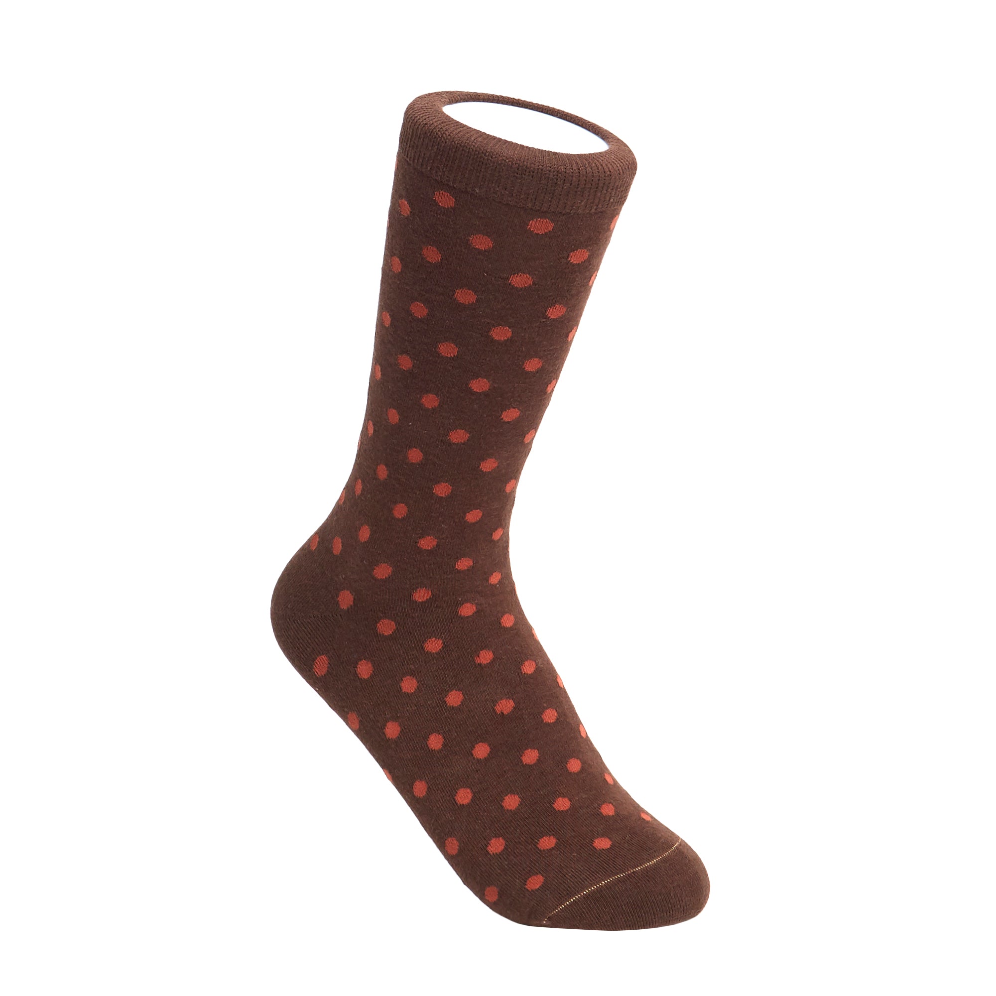 Women&#39;s Polka Dot Patterned Socks - Brown &amp; Burgundy