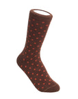 Women's Polka Dot Patterned Brown & Burgundy Socks