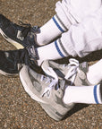 Men's Vintage Stripe Socks - Gray, Navy, & White