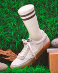Men's Vintage Stripe Socks - Khaki, Beige, & White