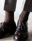 Two-Tone Ribbed - Brown/Ivory - Votta Socks