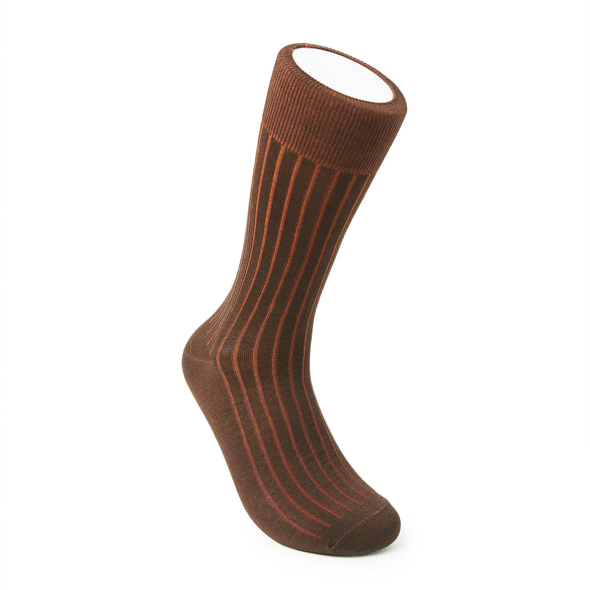 Two-Tone Ribbed - Brown/Orange - Votta Socks