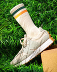 Women's Vintage Stripe Socks - Green, Orange, & Cream