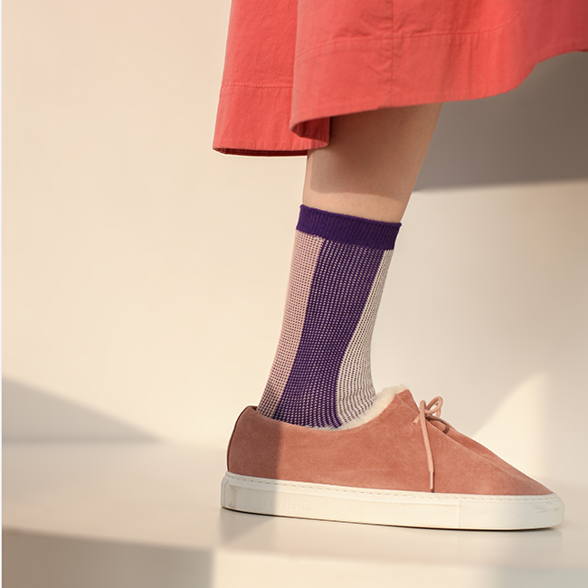 Women&#39;s BLanCHE Socks - Purple, White, &amp; Rose
