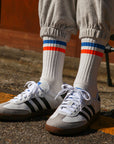 Men's Vintage Stripe Socks - Blue, Orange, & White