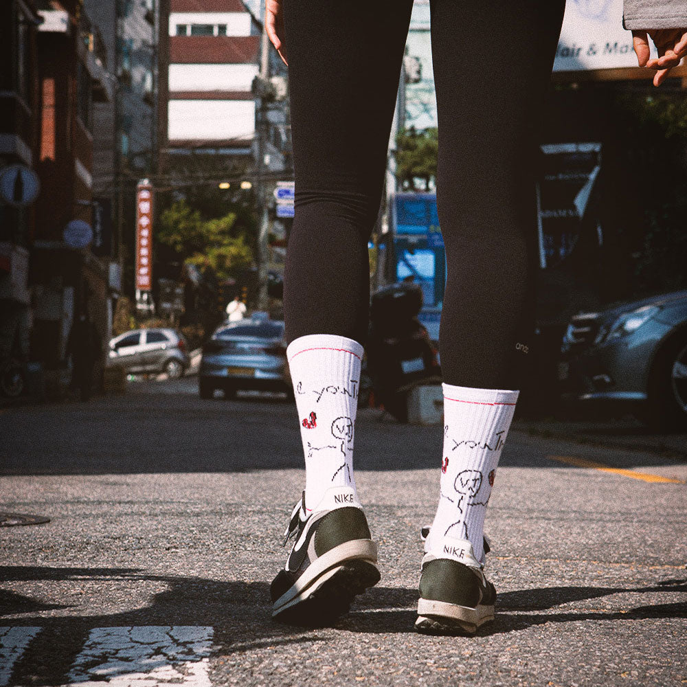 Women&#39;s Love You This Much Athletic Socks - White